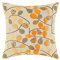 CaliTime Kissenbezüge Kissenhülle Kissenbezug Überwurf-Kissenhülle für Couch, Sofa, Heimdekoration, Luxus-Chenille, süße Blätter, beide Seiten, 40cm x 40cm, Ecru-Orange