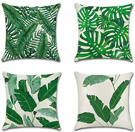 JOTOM Dekorative Kissenbezug Atmungsaktiv Kissenhülle Bunte Dekokissen Sofakissen Bezug Auto Home Bed Büro Cafe Garten Outdoor 45 x 45 cm 4er Set