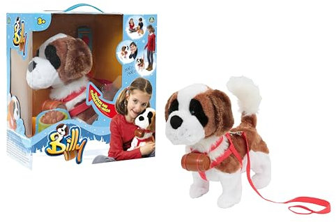 Giochi Preziosi Billy, My Dog Billy, interaktives Plüschtier zum Spazierengehen, Sitzen, Bellen, Spielzeug für Kinder ab 3 Jahren, AMB00