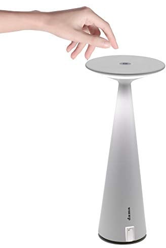 Zafferano Dama - LED-Tischlampe mit Dimmfunktion, aus Aluminium, Schutzart IP54, für Innen-/Außenbereich, seitlicher USB-Anschluss zum Aufladen mobiler Geräte, H 29 cm, EU Stecker, dimmbar - Weiß, Weiß Usb