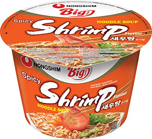 Nong Shim Instantnudeln Shrimp Big Bowl – Koreanische Ramen Suppe - schnelle Zubereitung – 1 x 115g