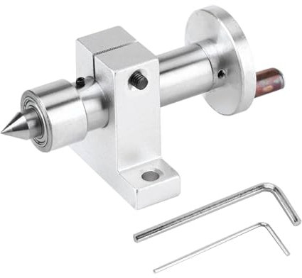 Biuzi Tornio Centro di Rotazione 1Pc Multifunzione Tornio contropunta Parti di Macchine con Artiglio Doppio Cuscinetto Nastro Fai-da-Te Tornio in Miniatura Rotazione telescopica