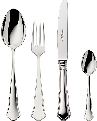 Robbe & Berking Alt-Chippendale 4-teiliges Menübesteck (150 g massiv versilbert)