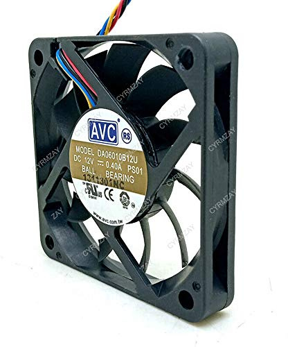 CYRMZAY Ventilador Compatible para AVC DA06010B12U 10 mm de Grosor 6010 12 V 0,40 A 60 x 60 x 10 mm PWM Ventilador de refrigeración Delgado