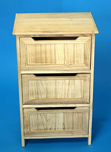 GeKi Trend Badkommode Holz Schrank 3 Schubladen Landhaus Vintage Möbel Badezimmer 41 cm B x 68 cm groß