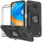 KANSi Funda Compatible con Xiaomi Redmi Note 9 Pro/Redmi Note 9S, Cristal Vidrio Templado [2 Piezas] Capa Anillo iman Soporte Hard PC y Silicona TPU Antigolpes Armor Carcasa - Negro