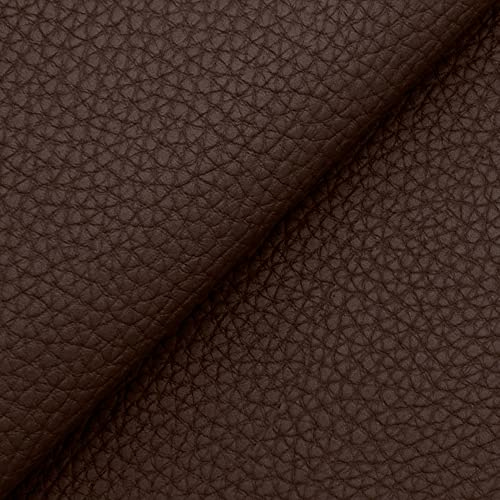 DESHOME Bufalo 5 Meter - Kunstleder meterware Wasserabweisend Anti-Cracking - Stoff Meterware für Sofakissen, Möbelstücke, Stühle Beziehen, Taschen Dunkelbraun