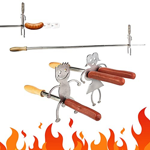 Hotdog & Marshmallow-Bräter, ausziehbar, 76,2 cm Feuer, Grillspieß-Set für Marshmallows, Wurstfleisch, Grillen, lustiges Grillen, Neuheit Geschenk – ideal für Partys, Pistolengrill (Junge & Mädchen)
