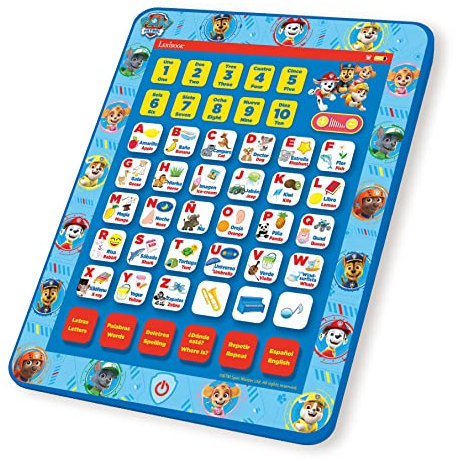 LEXIBOOK, Paw Patrol, Tableta Educativa Bilingüe Interactiva, Juguete para Aprender el Alfabeto Letras números Palabras deletreo y música, Inglés/Español, Azul, JCPAD002PAi2