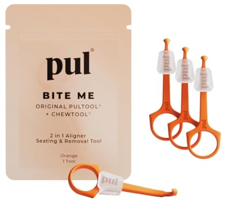 PUL 2-in-1 Clear Aligner Chew Tool & Removal Tool - Purple | Orthodontic Chewie + Remover Combo | Hygienic, Reusable, BPA-Free Dental Accessory for Invisalign