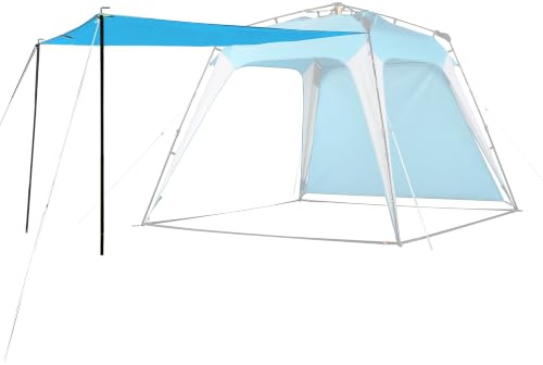 Mobihome Strandüberdachung, Sonnenschutz, aufklappbar, 21x21 cm, einfacher Auf- und Abbau, mit Sonnenschutz und einer Schattenwand im Lieferumfang enthalten (Markiseblau)