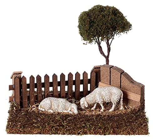 Holyart Weihnachtskrippen: Maritime Kiefer Krippe Schafstall 10 cm, 15x15 cm