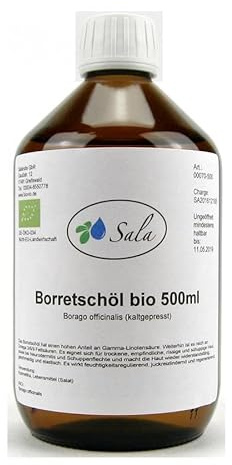Sala Borretschöl kaltgepresst nativ BIO 500 ml Glasflasche