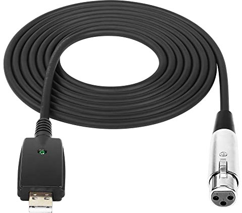 SinLoon USB a XLR Cable de micrófono 10FT USB macho a XLR hembra Cable convertidor de 3 pines Cable de audio de estudio para instrumentos Grabación Karaoke Canto o micrófonos