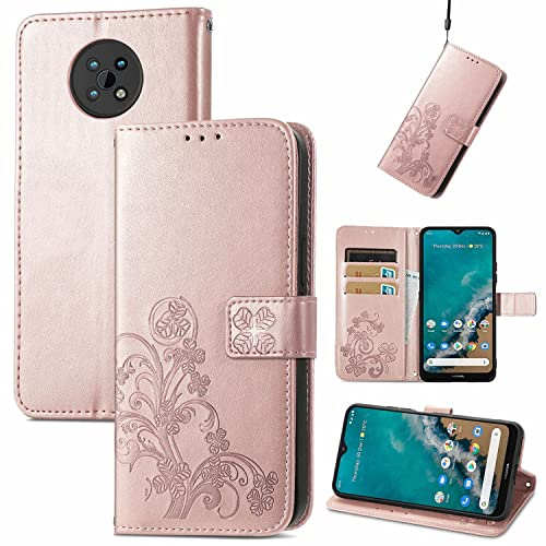 König Design Schutz Handy Hülle kompatibel mit Nokia G50 Case Cover Tasche Etui Wallet Rose Gold
