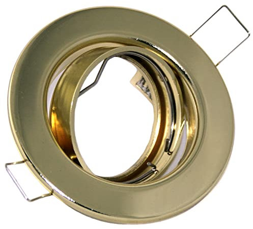 Kamilux 6er Set Einbaustrahler Alva für 230V Farbe: Gold (ohne Leuchtmittel) inkl. 230V GU10 Fassung. Spot Rund für Lochausschnitte von 68-76 mm