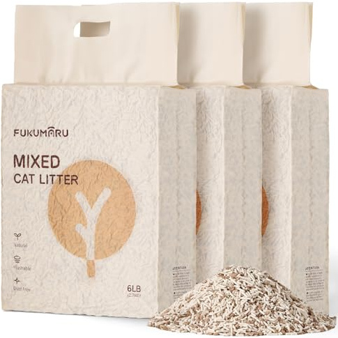 FUKUMARU Tofu Cat Litter, Applewood Blend, Clumping, Odor Control, 18 lb