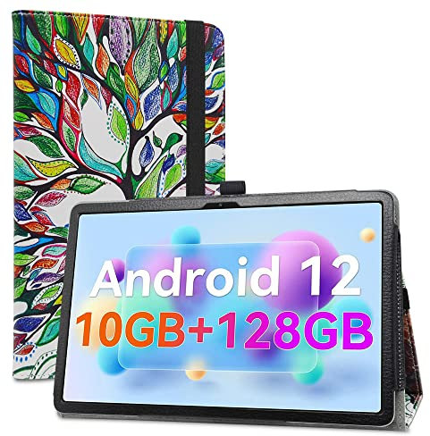 LiuShan Hülle für Blackview Tab 7 Pro/Tab 7,für Oscal Pad 10,Folding PU Leder Tasche Hülle Case mit Ständer für Blackview Tab 7 Pro/Blackview Tab 7 / Oscal Pad 10 Tablet 10 Zoll,Love Tree