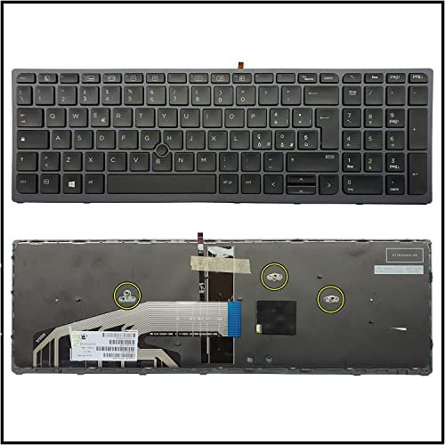 Generico Tastiera Italiana per HP ZBOOK 15 G3 G4, 17 G3 Nera RETROILLUMINATA POINTSTICK