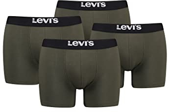 4 er Pack Levis Boxer Brief Boxershorts Men Herren Unterhose Pant Unterwäsche, Farbe:Khaki, Bekleidungsgröße:L