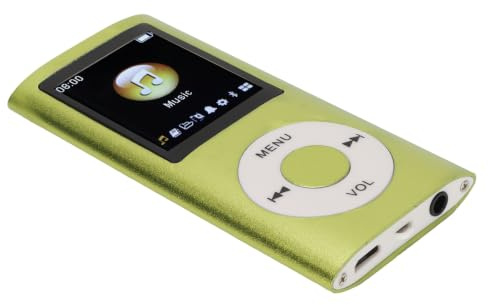 Dioche MP3-Player, 200 mAh MP3-Player Großes Display, Multifunktionaler Verlustfreier Sound, Schlankes 1,8 Zoll LCD Display, Tragbarer MP3-Player für Reisen, Fitnessstudios und Büros (Grün)