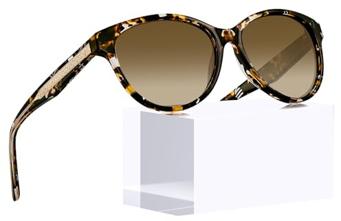 CARFIA Verspiegelte Damen Sonnenbrille Polarisierte UV400 Frauen Brille | Blumen Farbe, 3D-Linienmuster Kupfernadel, Einteilige Nasenauflage, für Alltag Urlaub Party Catwalk, Inklusive Brillenetui