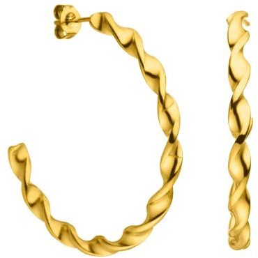 PURELEI® Kaula Creolen (3,8 cm Durchmesser) (Rosegold, Edelstahl)