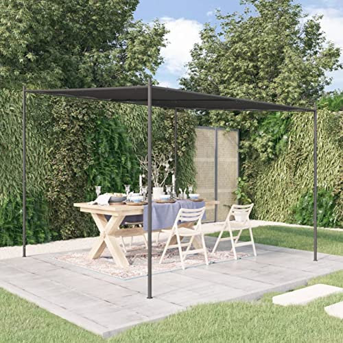 Tidyard Gazebo,Gazebo Pergola da Giardino,Gazebo per Barbecue,Pegolato,Pergola,Pergolato con Tetto,Tendone per Feste,Struttura in Acciaio,Copertura in Tessuto Antracite 3x3 m 180 g/m²