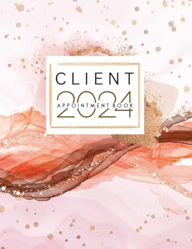 Client Appointment Book 2024: Daily and Hourly Appointment Book 2024, Time period from 8AM- 7PM in 15 minute increments for for Personalized, ... Art, Hair Salon and More Large Size 8.5x11