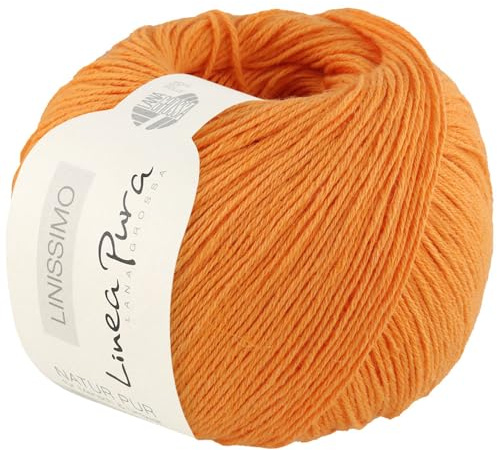 LANA GROSSA Linissimo | Leichtes, locker verzwirntes Baumwoll-Leinengarn | Handstrickgarn aus 50% Baumwolle & 50% Leinen | 50g Wolle zum Stricken & Häkeln | 187m Garn FB8