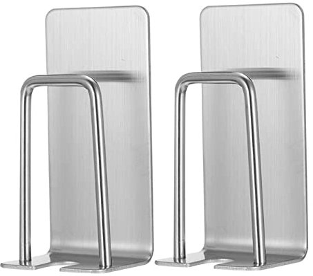 Amosfun 2piezas Soporte para Cepillo De Dientes De Acero Inoxidable Autoadhesivo Organizador De Baño Sin Taladros Rack De Almacenamiento para Cepillos Y Vasos
