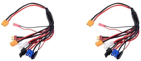 TsoLay 2X 8 In 1 RC Lipo Battery Charger Splitter Cable Adapter Connector XT60 Plug to JST T Plug XT60 EC3 Futabas Tamiyas, 750133336