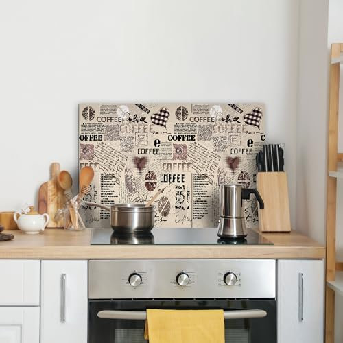 CREARREDA Spritzschutz für Küche aus Aluminium, made in Italy, Schutz für Herd und Wand, waschbar und einfach zu montieren, Spritzschutz aus Metall, 48 x 72 cm