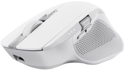 Trust Ozaa+ Mouse Wireless Bluetooth + 2.4GHz, Mouse Silenzioso Multi-dispositivo, Rotellina Laterale, 60% Plastica Riciclata, Bluetooth Ricaricabile Laptop PC Computer Windows Mac - Bianco