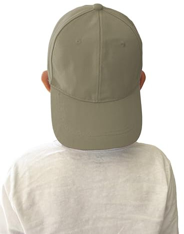 Yusons Gorra Niño Niña de 100% Algodón, Gorras Infantiles Béisbol de Color Liso, Talla única 47-54cm (FR/ES, Letras, Talla única, Kaqui)