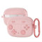 GIOPUEY Hülle Kompatibel mit JBL Wave 200 TWS/Vibe Beam, Niedlich Spaß Cartoon Silikon TPU Schutzhülle mit Schlüsselbundhaken Case Cover für Jungen Mädchen Männer Frauen - pink