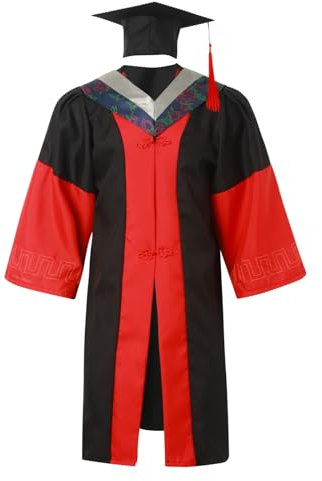 WAZHAKU Graduation Dress Cap College Graduation Robe with Hat Creative Graduate Talar Graduation Trencher Hat Graduation Dress and Hat Academic Dress Breathable Men and Women Adults, gray, S