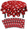 9 Pack Weihnachten Karierte Tischdecke Schneeflocke Tischdecke Buffalo Plaid Tischdecke 84 Zoll Einweg Runde rot und schwarz Buffalo Plaid Tischdecke für Xmas Party Dekor Winterurlaub
