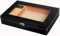 MRKU Humidor mit schwarzer Klavierlack-Optik, Zedernholz-Humidor mit Glasplatte, digitalem Hygrometer, Befeuchtung und Zubehörteiler