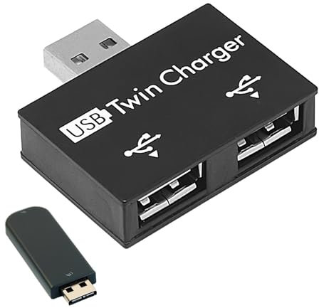 Portable USB Splitter - USB Phone Multi-Port Charging Converter, 2 Port USB Hub | Compact and Lightweight Charging Expansion Accessory for Home, Car, School, and Travel