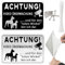 2 Stück Vorsicht Hund Schild, Freilaufender Hund Videoüberwachung Warnung Mit Kabelbindern und Schrauben, 20x15cm Aluminium Metallschild für Innen und Außen