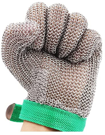 AADDFDD Guantes resistentes a los cortes, guantes de cocina resistentes a los cortes, protección de nivel 9, guantes de seguridad de grado alimenticio, guantes de armadura de cadena de metal, 2