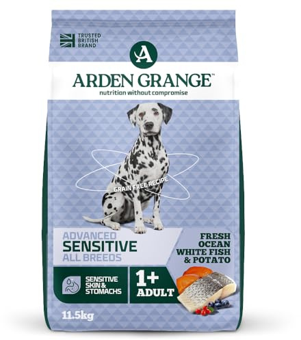 Arden Grange Sensitive Adult Dry Dog Food Grain Free, Fresh Ocean White Fish and Potato, 11.5kg
