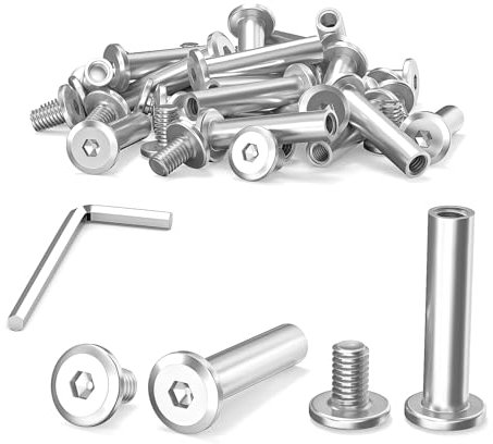 Dayalo Lot de 10 vis de connexion M5 x 25 mm en acier inoxydable A2 V2A avec clé hexagonale pour meubles, armoires, planches en bois