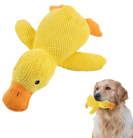 VARKAGE Anti Stress Ente, Süße Plüsch-Hundespielzeug, Niedliches Cartoon-Hundespielzeug (Gelb: 25cm)