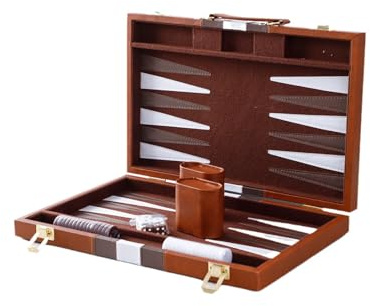 UPSEA Backgammon Set 2 players, Backgammon Board Game with Leather Case for Family Fun and Friendly Competitions, travel Backgammon Game