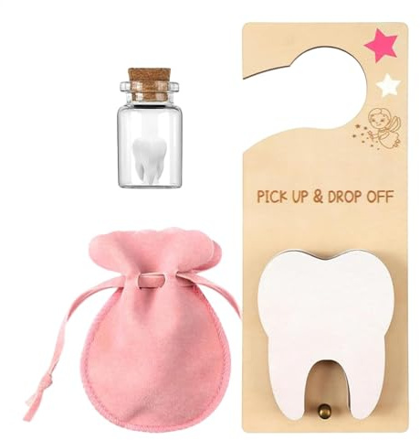 Porta fatina dei denti/gancio porta fatina dei denti con fessura per soldi/fata dei denti da bambino ricordo sacchetto risparmio/fata dei denti ricordo bottiglia sacchetto di velluto