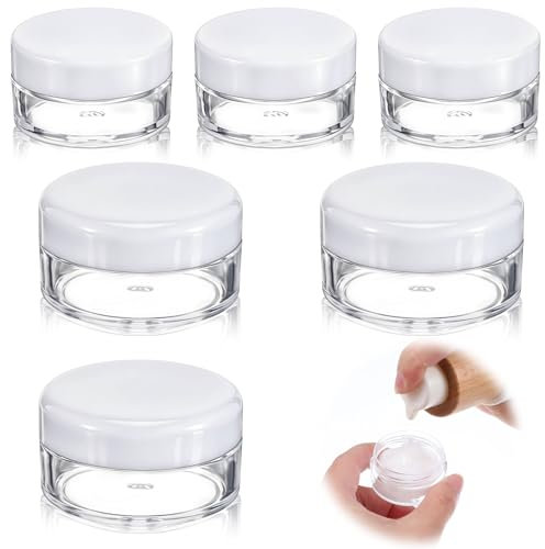 HJZHII 6 Stück 5g 10g Transparente Leer Döschen,Reisegröße Behälter,Lippenbalsam Lipgloss Behälter Cremedosen Zum Befüllen Kleine Dosen mit Deckel Plastik Mini Dosen Tiegel Probenbehälter Reisegröße