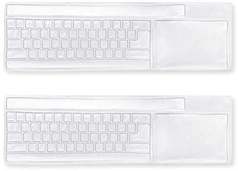 KEQAR 2 Pièces Protège-Clavier en Silicone, Housse de Clavier, Protection Anti-Poussière et Étanche pour Clavier d'Ordinateur de Bureau, Film Transparent