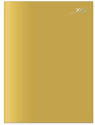 2026 A4 Day a Page Diary - Appointment Times Full Year Hardback UK Planner - for Home Office School & Work (Mustard)
